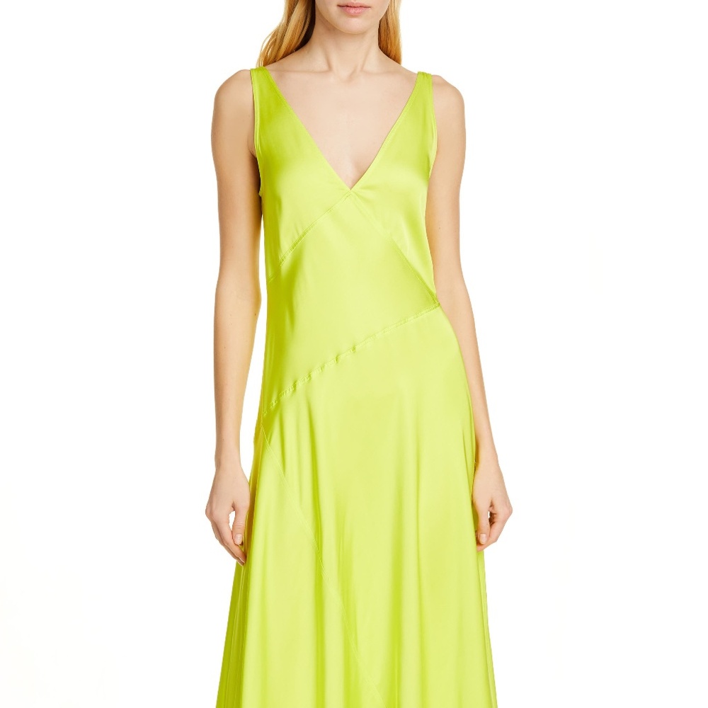 Ralph Lauren Neon Lime Green Maxi Dress